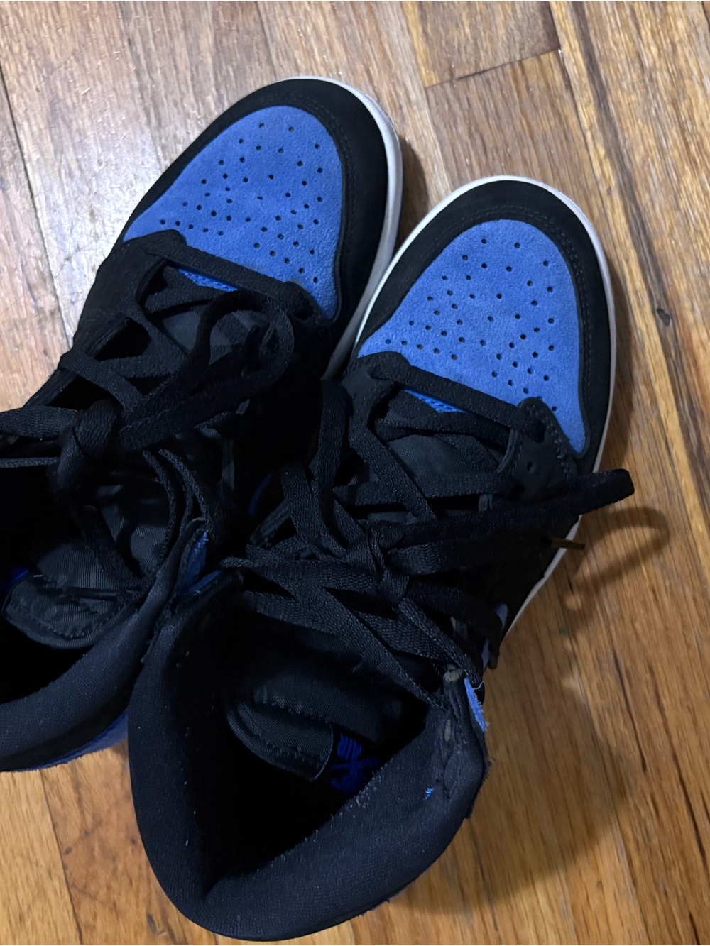 Jordan Black and Blue High-Top Sneakers